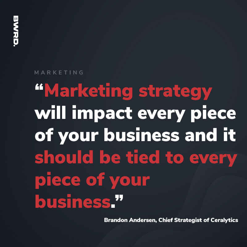 “Marketing strategy will impact every piece of your business and it should be tied to every piece of your business.” - Brandon Andersen, Chief Strategist of Ceralytics