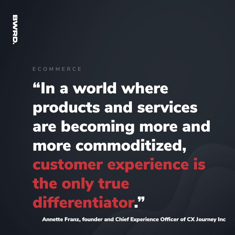 “In a world where products and services  are becoming more and more commoditized, customer experience is the only true differentiator.”  Annette Franz, founder and Chief Experience Officer of CX Journey Inc